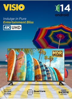 Visio VISIO 50 Inch Frameless 4K Smart Android 14 TV with Built-in Satellite Receiver  - Image 1