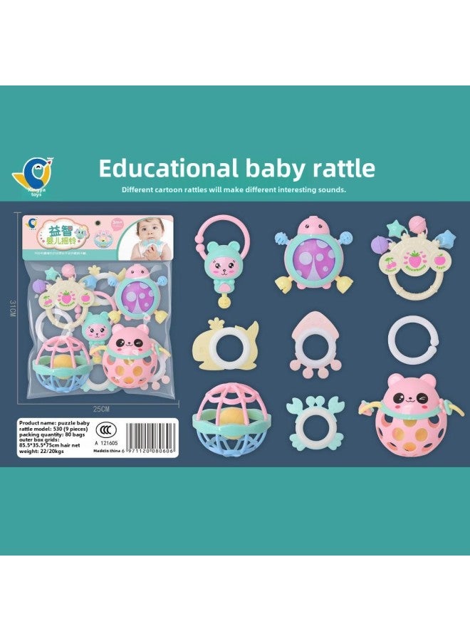 Baby Hand Rattle Toy Puzzle 0-6-12 Months Baby Molars Newborn Men And Women Rattle Set-Color:530 Rattles (80 Sets For Batch) - Image 3