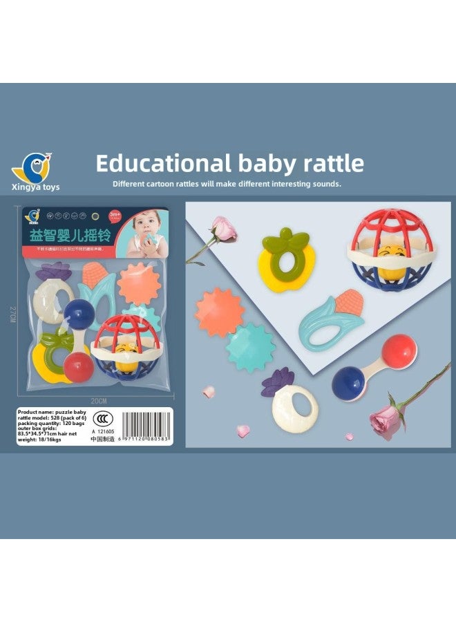 Baby Hand Rattle Toy Puzzle 0-6-12 Months Baby Molars Newborn Men And Women Rattle Set-Color:530 Rattles (80 Sets For Batch) - Image 2