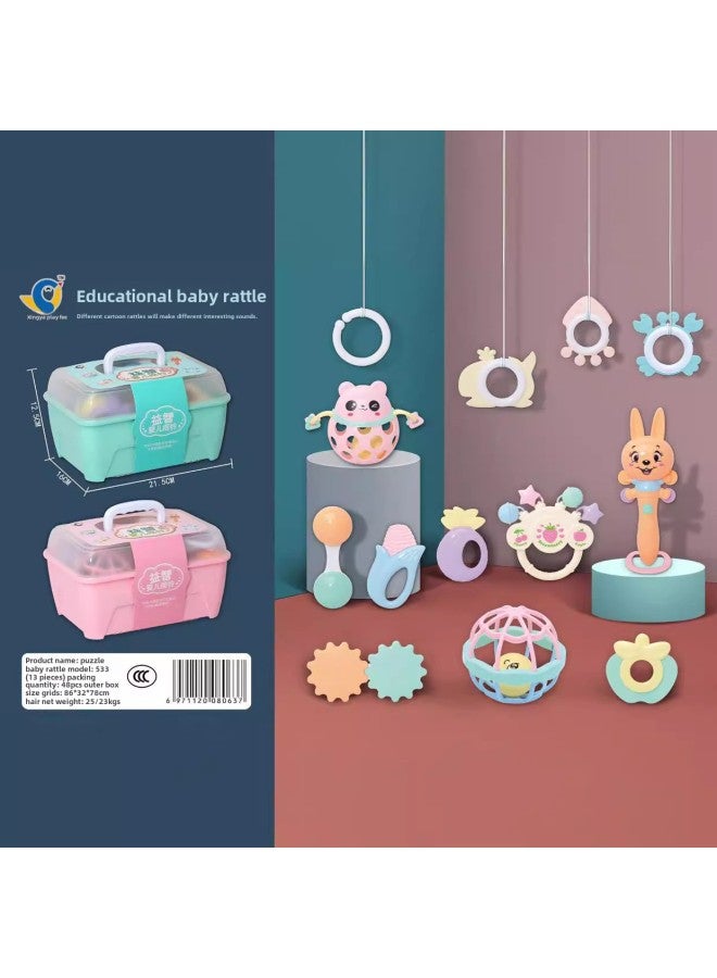 Baby Hand Rattle Toy Puzzle 0-6-12 Months Baby Molars Newborn Men And Women Rattle Set-Color:530 Rattles (80 Sets For Batch) - Image 4