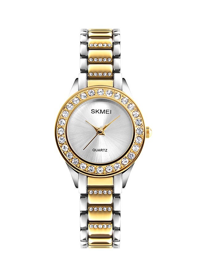 NIBEMINENT women Stone Studded Analog Watch 1262 - 26 mm Gold/Silver