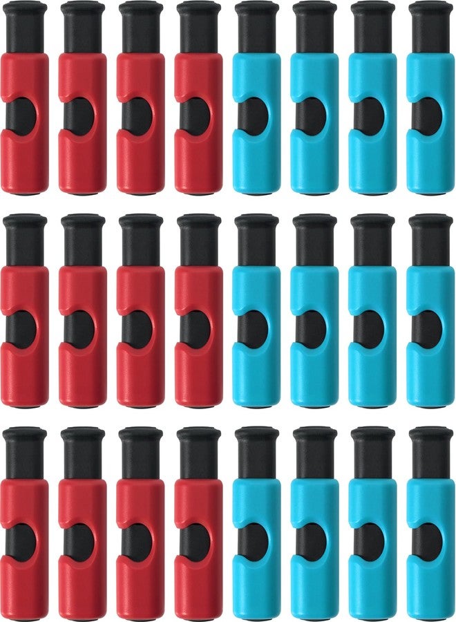 kulusion 24 Pcs Bread Bag Clips Value Set Grade Food Bag Squeeze Clips Food Fruit Bread Bag Cinch Non-Slip Grip Sealer Rubber Pads or Lid on Bottom, Easy To Squeeze Lock Release, 12 Blue & 12 Red Clips - Image 1