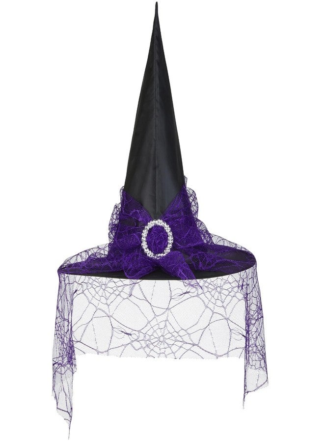Leuceiy Witch Hat,Witch Hats for Women, Halloween Wizard Hat with Veil Party Costume Accessory - Image 1