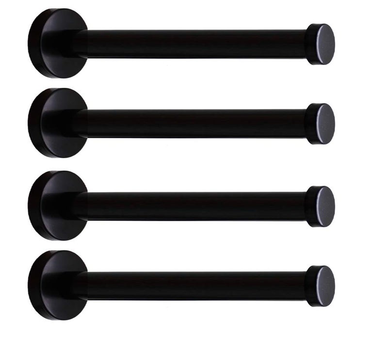 NELXULAS Classic Black Stainless Steel Heavy Duty Wall Mount Hooks Bath Towel Hooks Coat Hanger Handbag Hooks 4 in Pack 8