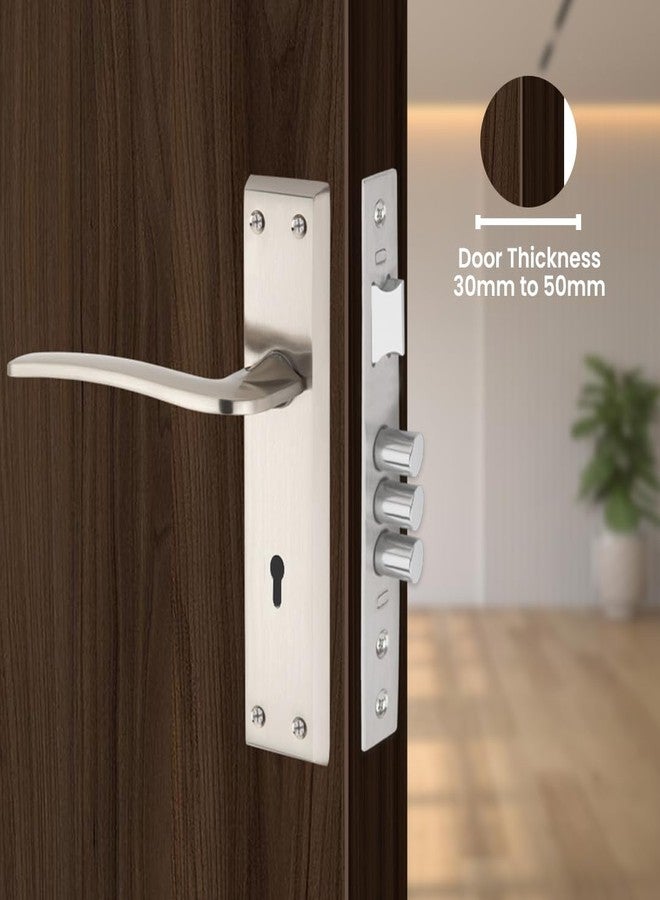 Link Apex Mortise Lock |for Main & Internal Door in Residential & Commercial Spaces | 8 Inches Heavy Duty Handle Set with Both Side Key Access, 3 Keys,6 Lever Lock Body |SS Finish|2 Years Warranty - Image 2