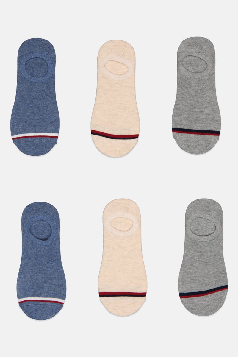 Ben Sherman Men 6 Pairs Brand Logo No Show Liner Socks, Multicolor - Image 2