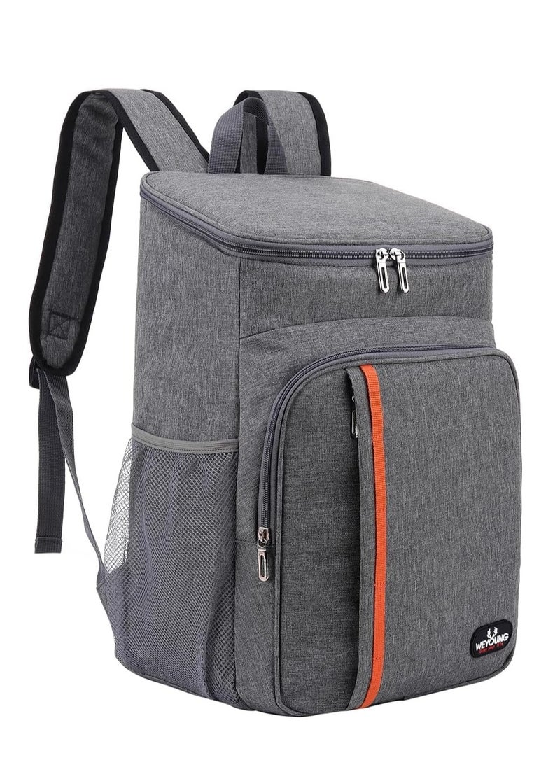 MahMir MahMir® Cooler Backpack 25 Cans Large Capacity Insulated Backpack Cooler Lightweight Leak Proof Soft Cooler Bag for Men Women to Picnics, Camping Hiking Beach Park Trips (Grey)  - Image 3