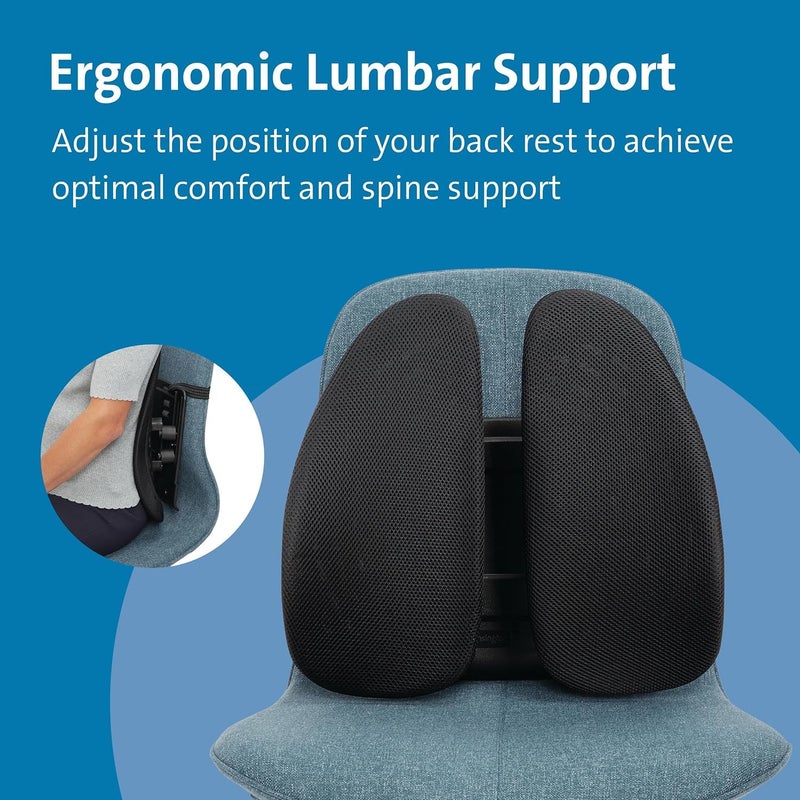 Meneflix Support Lumbar Pillow for Office Chair Ergonomic Office Chair Back Cushion for Car Five Height Adjustable Breathable Lower Back Support Back Pain Relief - Image 2