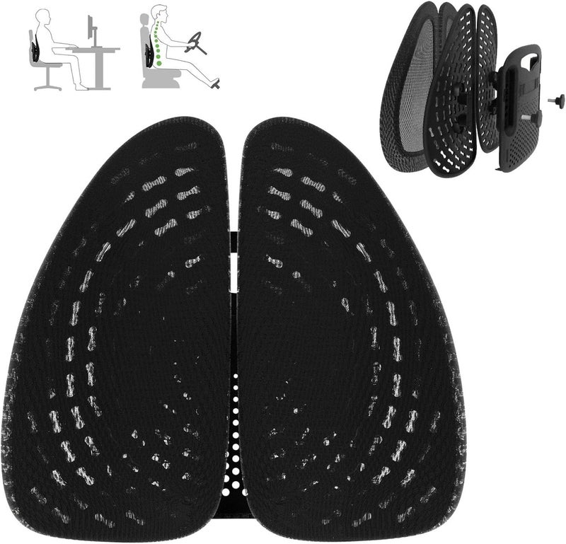 Meneflix Support Lumbar Pillow for Office Chair Ergonomic Office Chair Back Cushion for Car Five Height Adjustable Breathable Lower Back Support Back Pain Relief - Image 1