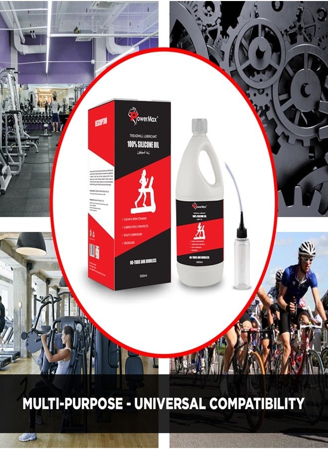 Fitness® Pms-1000 Multi-Purpose 100% Pure Silicone Treadmill Lubricant, Full Belt Width Lubrication, No Odor & No Propellants, Nozzle Cap For Easy Application For All Treadmills