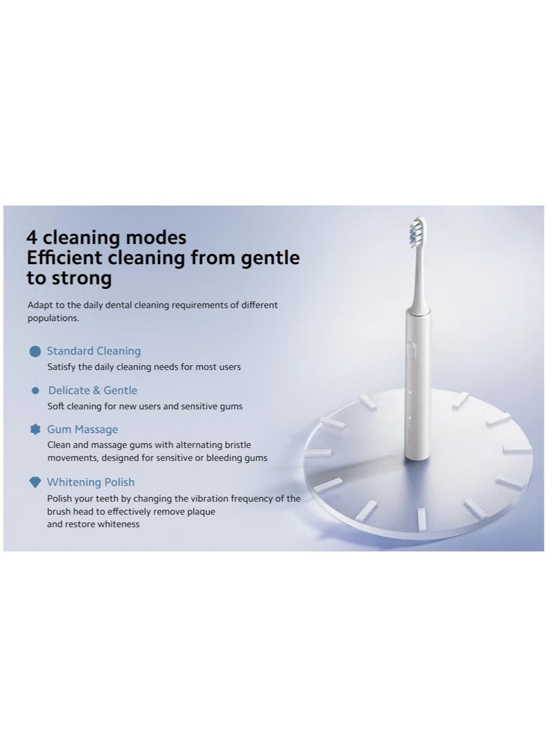 Xiaomi - Xiaomi Electric Toothbrush T302 with 4 Cleaning Modes and Replacement Heads - Silver Gray - Image 1