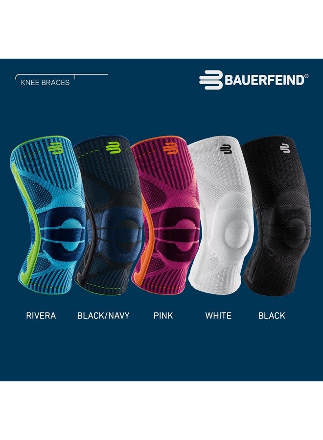 Bauerfeind Bauerfeind Sports Knee Support - Knee Brace for Pain Relief and Stabilization - Patellar Knee Pad for Enhanced Support - Targeted Compression - Lightweight & Durable (Black/Blue, L)  - Image 2