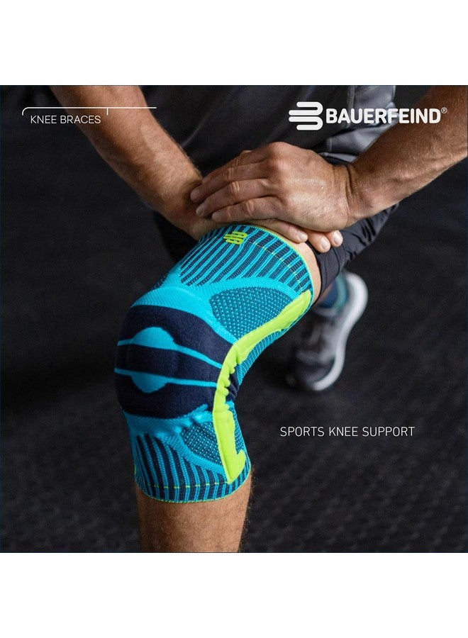 Bauerfeind Bauerfeind Sports Knee Support - Knee Brace for Pain Relief and Stabilization - Patellar Knee Pad for Enhanced Support - Targeted Compression - Lightweight & Durable (Black/Blue, L)  - Image 3