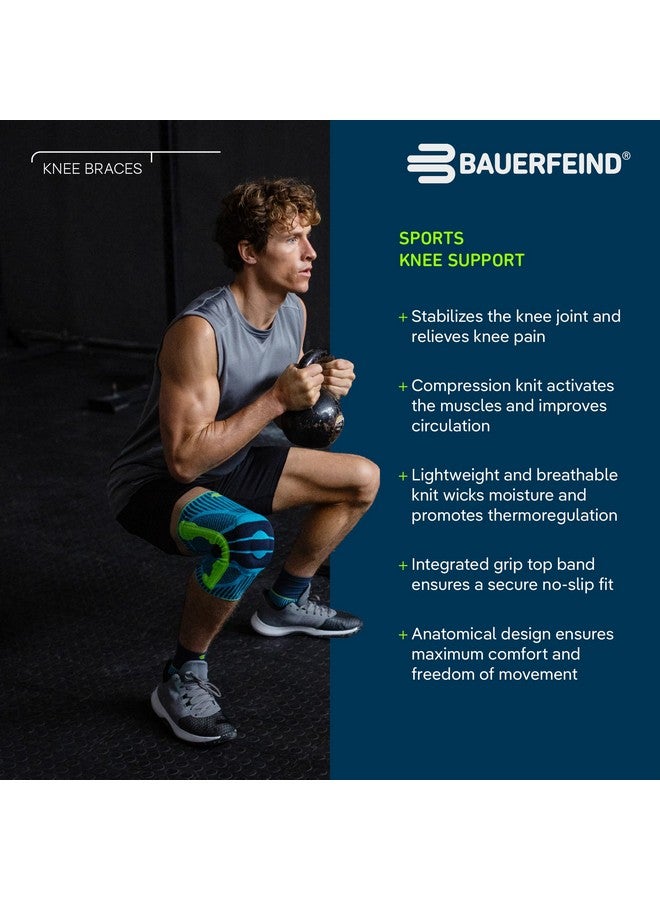 Bauerfeind Bauerfeind Sports Knee Support - Knee Brace for Pain Relief and Stabilization - Patellar Knee Pad for Enhanced Support - Targeted Compression - Lightweight & Durable (Black/Blue, L)  - Image 4