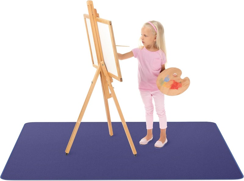 Monster Mat MonsterMat Extra Large Waterproof Splat Mat – 60"x60" Super Jumbo Mess Mat for Floor & Table Protection Washable Mat for Arts, Crafts, Painting, and Playtime (Grey) (Navy Blue) - Image 1