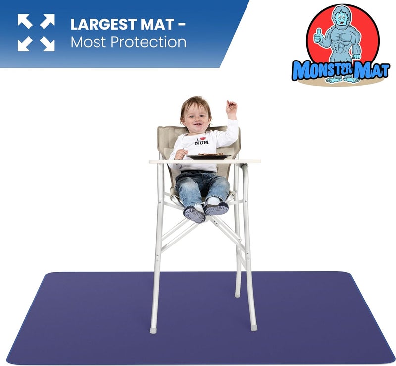 Monster Mat MonsterMat Extra Large Waterproof Splat Mat – 60"x60" Super Jumbo Mess Mat for Floor & Table Protection Washable Mat for Arts, Crafts, Painting, and Playtime (Grey) (Navy Blue) - Image 4