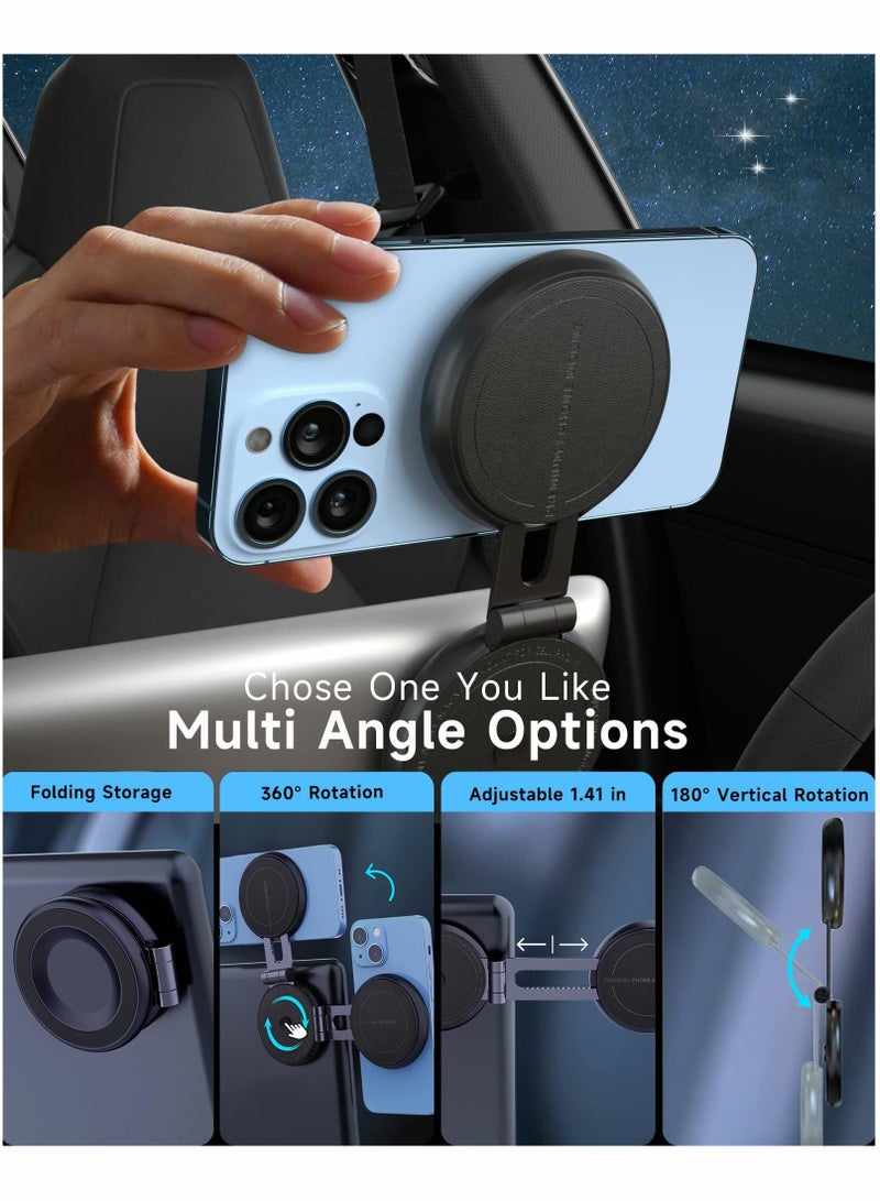 SYOSI Phone Holder for Car, Car Mount Adjustable Magnetic Car Phone Mount 360° Free Rotation Foldaway for Tesla Model 3 X Y S, Phone Holder for iPhone 12 13 14 and Other Phone - Image 4