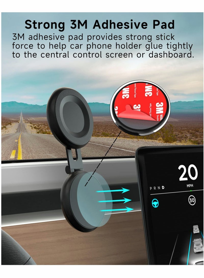 SYOSI Phone Holder for Car, Car Mount Adjustable Magnetic Car Phone Mount 360° Free Rotation Foldaway for Tesla Model 3 X Y S, Phone Holder for iPhone 12 13 14 and Other Phone - Image 5
