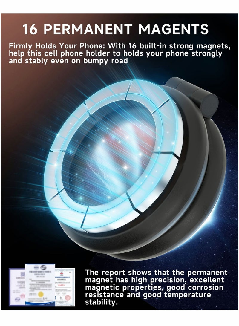 SYOSI Phone Holder for Car, Car Mount Adjustable Magnetic Car Phone Mount 360° Free Rotation Foldaway for Tesla Model 3 X Y S, Phone Holder for iPhone 12 13 14 and Other Phone - Image 3