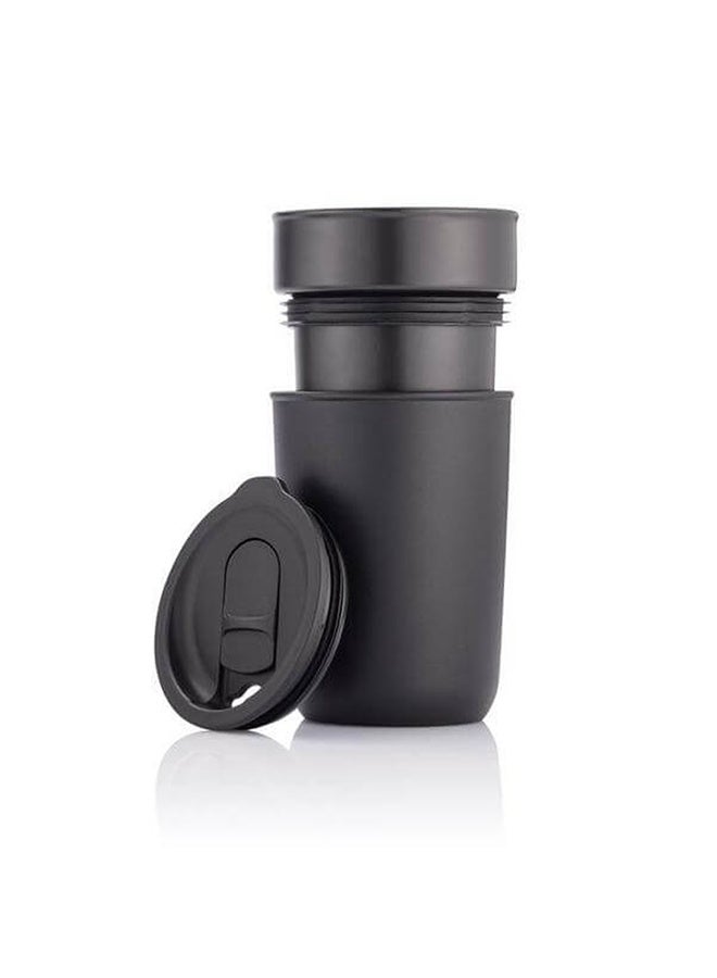 Hans Larsen SAVONA - Hans Larsen Premium Ceramic Tumbler With Recycled Protective Sleeve - Black - Image 2