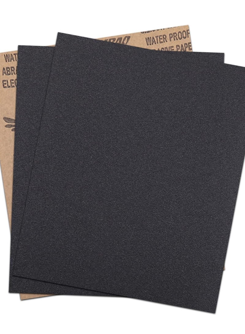 GGOOT 30Pcs Sandpaper Sheets, 9'' x 11'' Inch 120 Grit Waterproof Abrasive Sand Paper Pads, Premium Silicon Carbide Wet Dry Sanding Tool Sheets for Auto Repair, Hardware, Metal, Wood Polishing - Image 1
