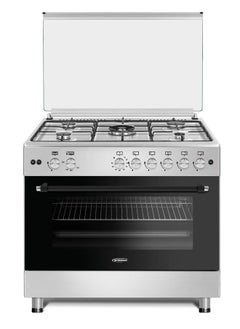 GeneralGold General Gold 90x60 cm Freestanding Gas Cooker 5 Burners Stove Auto Ignition with Wok Burner, Gas Oven and Grill Triple Glass Door and Fan, Full FFD, Heavy Duty 90cm Cooking Range Hob  - Image 1