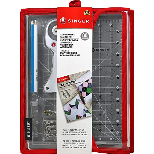 SINGER Learn to Quilt Sewing Kit for Beginners and Adults with Rotary Cutter Cutting Mat Acrylic Ruler and More - Image 1