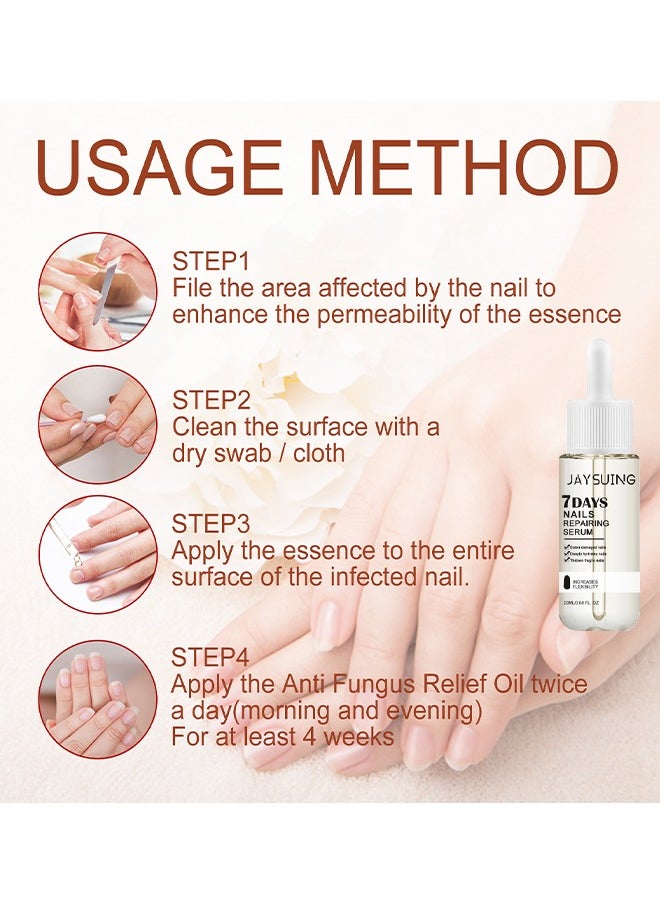 Jaysuing - 7Days Nails Repairing Serum, Nail Nutrient Oil Strengthener Oil Serum Nail Growth Oil, Nail Cuticle Oil Strengthener, Nail Serum For Growth And Repair For Damaged Nails, 20ML - Image 1