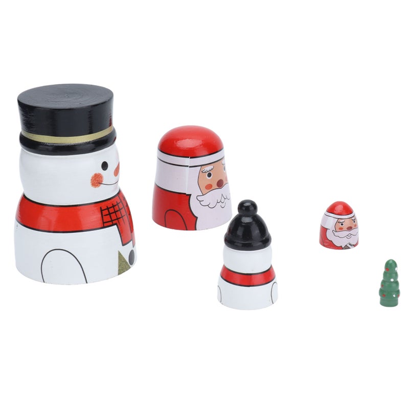 5pcs Nesting Dolls Glossy Round Unique Christmas Style Attractive Decorative Ornaments for Festive Gifts - Image 2