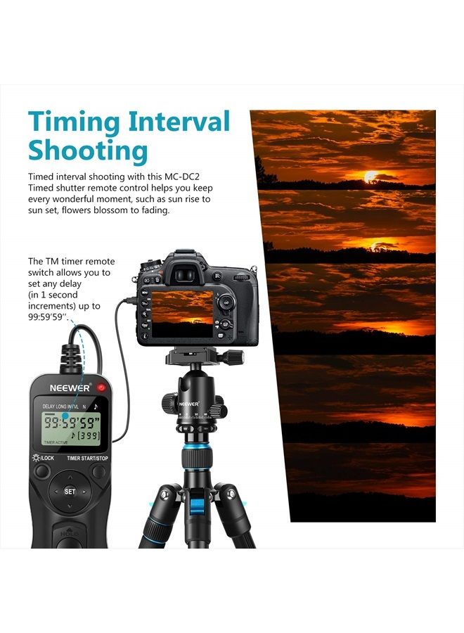 Digital Timer Remote Shutter Release Trigger(Replacement for MC-DC2)for Nikon D90 D600 D610 D3100 D3200 D3300 D5000 D5100 D5200 D5300 D7000 Digital SLR Cameras