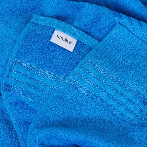 Himêya Himeya 100% Cotton Towels for Bath | Towels for Bath Large Size | Soft & Absorbent | 380 GSM | 1 Piece Bath Towel for Men/Women | 70 cms x 140 cms - Iris Blue - Image 4