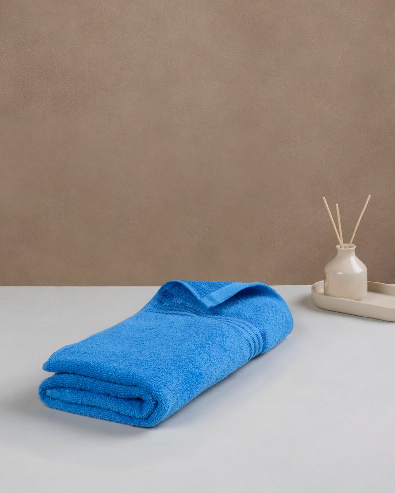 Himêya Himeya 100% Cotton Towels for Bath | Towels for Bath Large Size | Soft & Absorbent | 380 GSM | 1 Piece Bath Towel for Men/Women | 70 cms x 140 cms - Iris Blue - Image 3