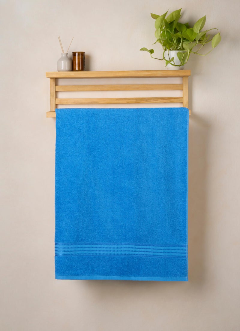 Himêya Himeya 100% Cotton Towels for Bath | Towels for Bath Large Size | Soft & Absorbent | 380 GSM | 1 Piece Bath Towel for Men/Women | 70 cms x 140 cms - Iris Blue - Image 1