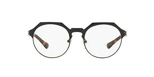 Persol Unisex PO2488V Round Prescription Eyewear Frames BlackDemo Lens 51 mm - Image 1