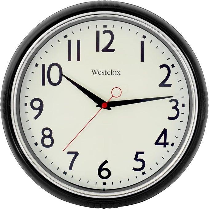 1950S RETRO WALL CLOCK FOR MEN AND WOMEN VINTAGE QUARTZ BATTERY OPERATED DECORATIVE WALL CLOCK LARGE EASYTOREAD NUMBERS BLACK 12