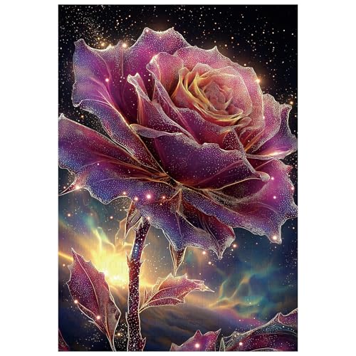 Ulord Great Jigsaw Puzzles for Adults 300 Pieces Fantasy Purple Rose Starry Sky Puzzles for Adults Toys Gift Family Decoration Kids Puzzle - Image 1