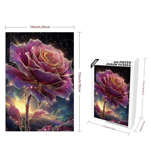 Ulord Great Jigsaw Puzzles for Adults 300 Pieces Fantasy Purple Rose Starry Sky Puzzles for Adults Toys Gift Family Decoration Kids Puzzle - Image 5