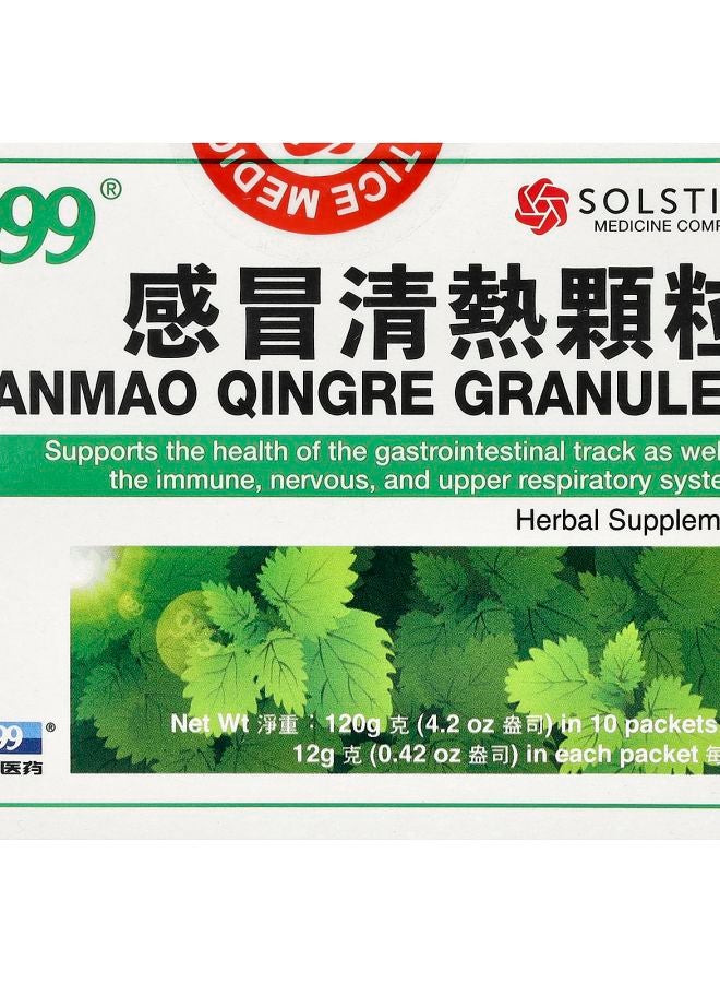 999 Ganmao Qingre Granules 10 Packets 0.42 oz (12 g) Each - Image 1