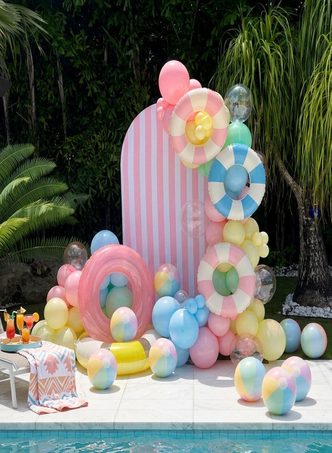 مجموعة ميني إنفلات من 12 كرة شاطئية قابلة للنفخ بألوان الباستيل، كرات شاطئية كبيرة الحجم بألوان الباستيل، مثالية لحفلات استقبال المولود الجديد وأعياد الميلاد وحفلات السباحة الصيفية، وألعاب مائية (12.5 بوصة، لون الماكرون). - Image 3