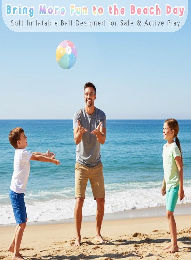 مجموعة ميني إنفلات من 12 كرة شاطئية قابلة للنفخ بألوان الباستيل، كرات شاطئية كبيرة الحجم بألوان الباستيل، مثالية لحفلات استقبال المولود الجديد وأعياد الميلاد وحفلات السباحة الصيفية، وألعاب مائية (12.5 بوصة، لون الماكرون). - Image 4