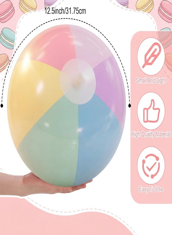 مجموعة ميني إنفلات من 12 كرة شاطئية قابلة للنفخ بألوان الباستيل، كرات شاطئية كبيرة الحجم بألوان الباستيل، مثالية لحفلات استقبال المولود الجديد وأعياد الميلاد وحفلات السباحة الصيفية، وألعاب مائية (12.5 بوصة، لون الماكرون). - Image 5