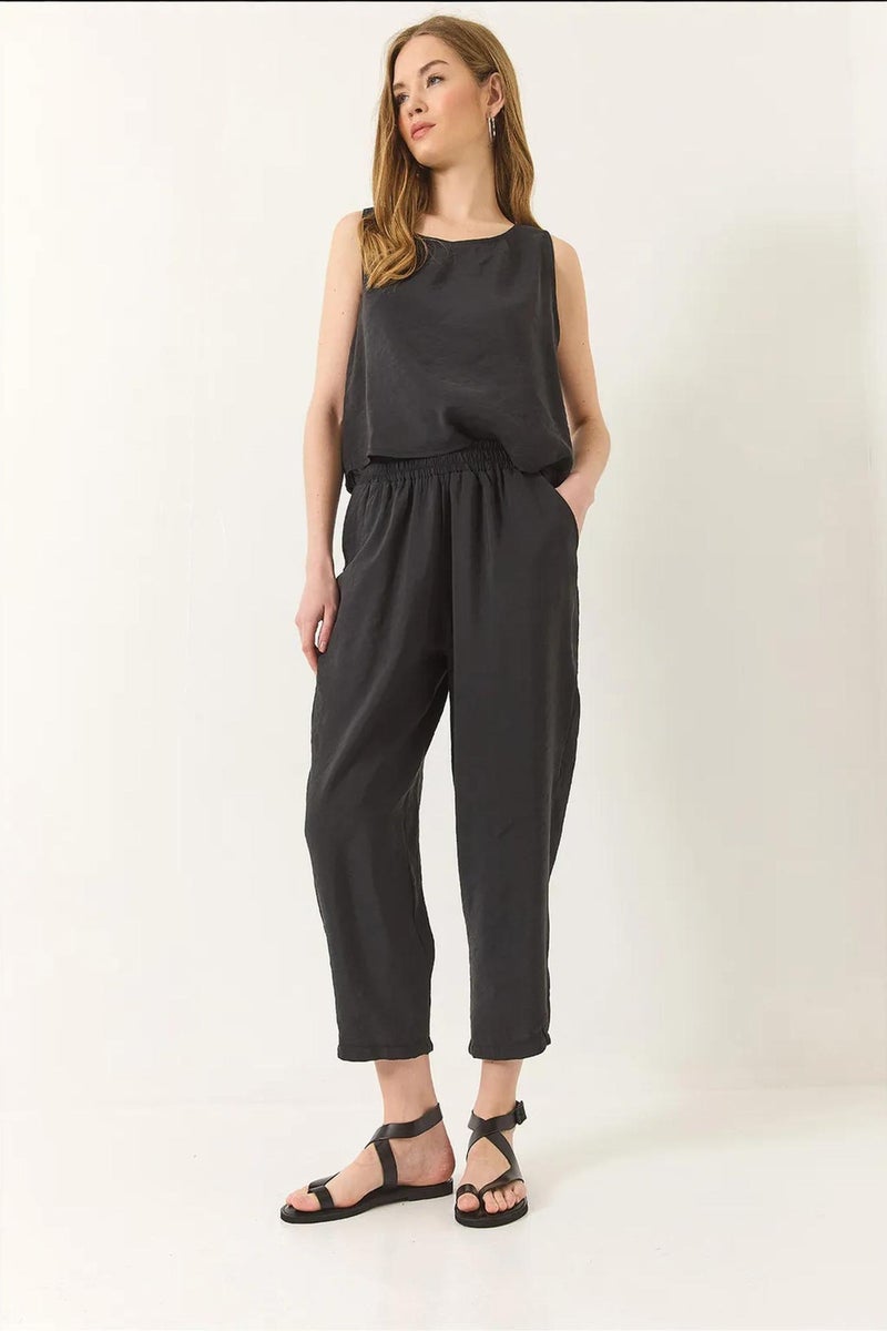Bianco Lucci LUCCI Sleeveless Crew Neck Blouse and Carrof Fıt Pants Set - Image 4