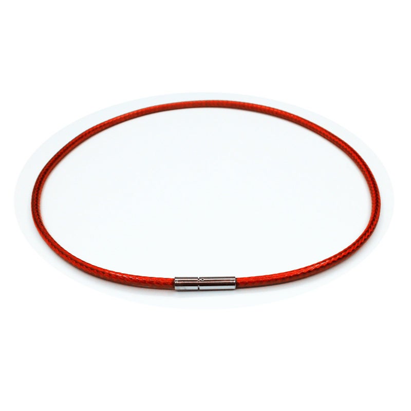 Glory Qin 2mm Red Leather Cord Stainless Steel Rice Clasps Necklace Rope 16 TO 28 Inch (Red 22 Inch) - Image 5