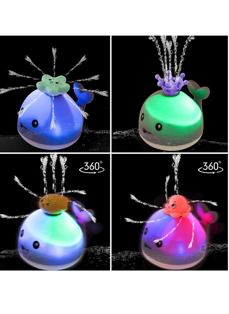 SYOSI - Whale Baby Bath Toys Light Up Water Spray Bath Time Toys Fountain for Toddlers Kids Sprinkler Bathtub Toys for Boys Girls in Bathroom Grey - Image 1
