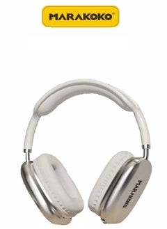 Marakoko Headphones with clear sound quality. Fast Bluetooth 5.3 headphones. Distinctive design. Wireless headphones similar to Apple. Wireless headphones with a noise-canceling microphone. Wireless headphones with stereo sound. Wireless Bluetooth headphones with an external memory port. Sound-isolating headphones from the Maracoco brand, model MA-EP98.  - Image 1