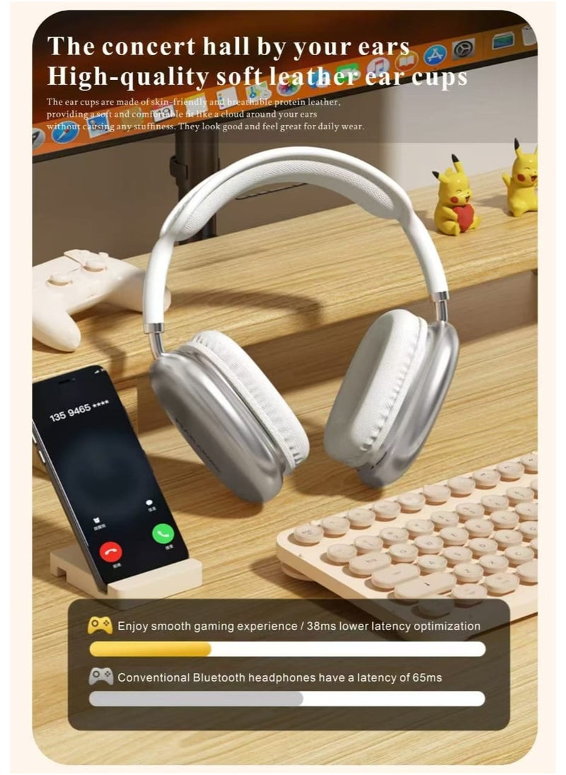 Marakoko - Headphones with clear sound quality. Fast Bluetooth 5.3 headphones. Distinctive design. Wireless headphones similar to Apple. Wireless headphones with a noise-canceling microphone. Wireless headphones with stereo sound. Wireless Bluetooth headphones with an external memory port. Sound-isolating headphones from the Maracoco brand, model MA-EP98. - Image 1