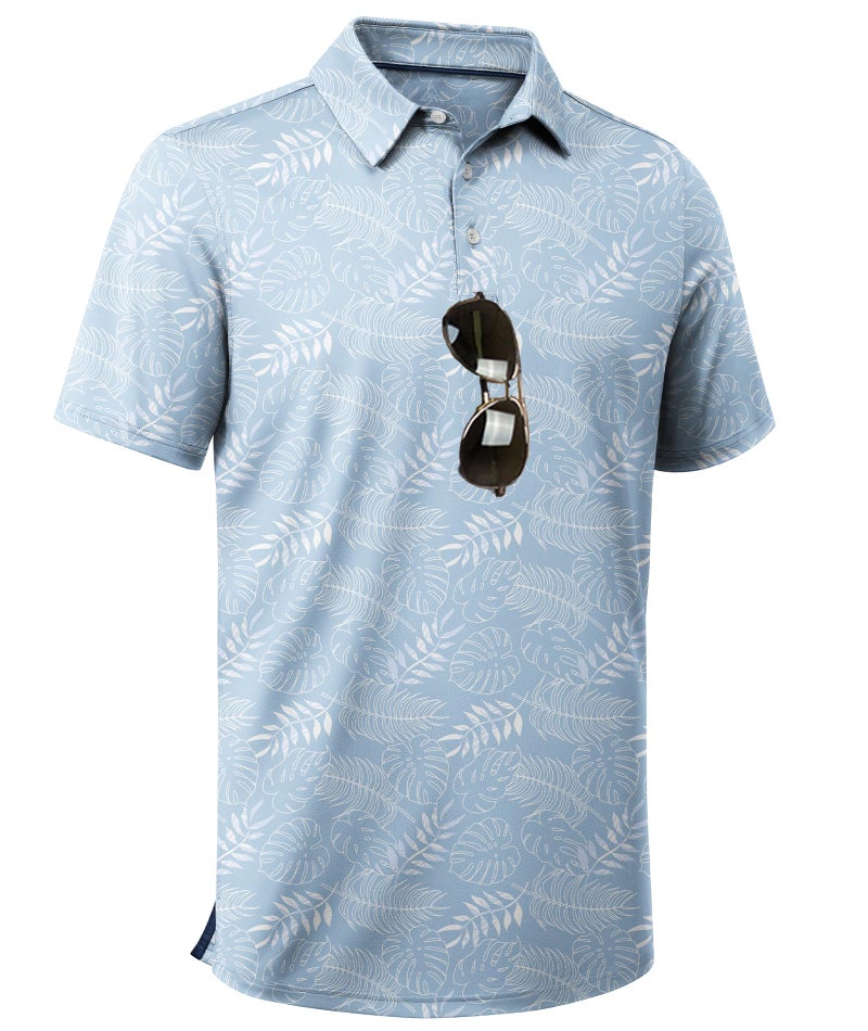 ZITY Men's Golf Shirts Short Sleeve Moisture Wicking Performance Print Patterns Casual Collared Golf Polo Shirt for Men - Image 1