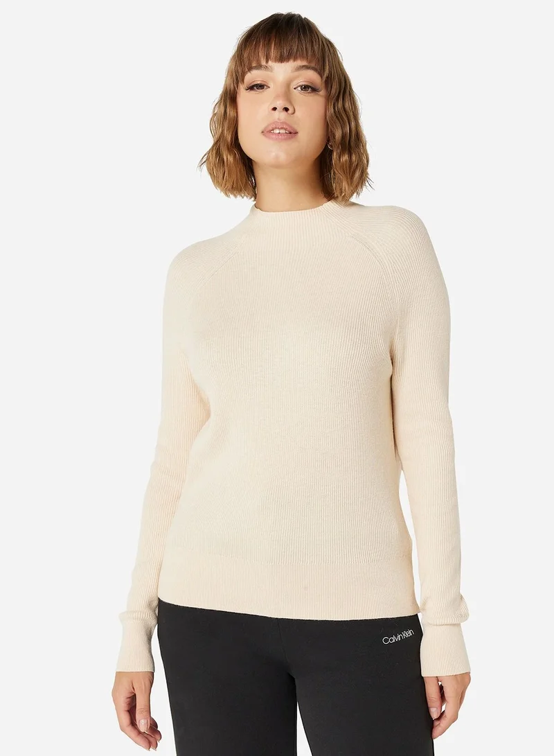 CALVIN KLEIN RIB MOCK NECK SWEATER
