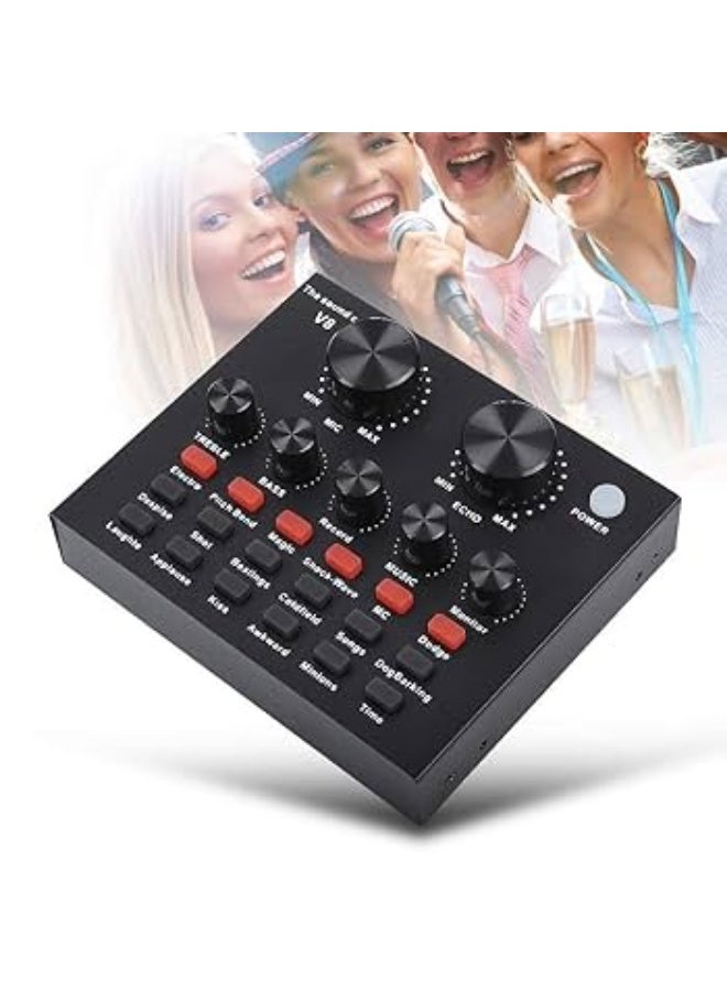 واجهة اتصال صوتية محمولة V8 من CEZEO – بطاقة صوتية متعددة الوظائف مع بلوتوث – أسود - Image 2