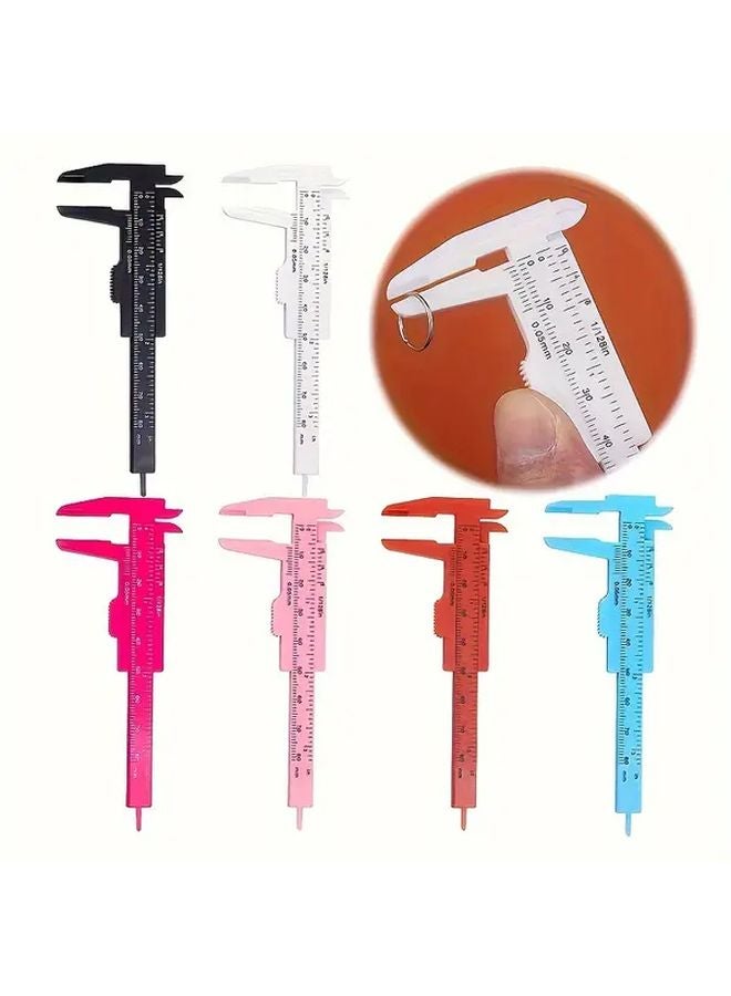 5pcs Random Color Plastic Vernier Caliper Precision Measuring Tool for Jewelry Pearls Small Items Students Crafters - Image 1